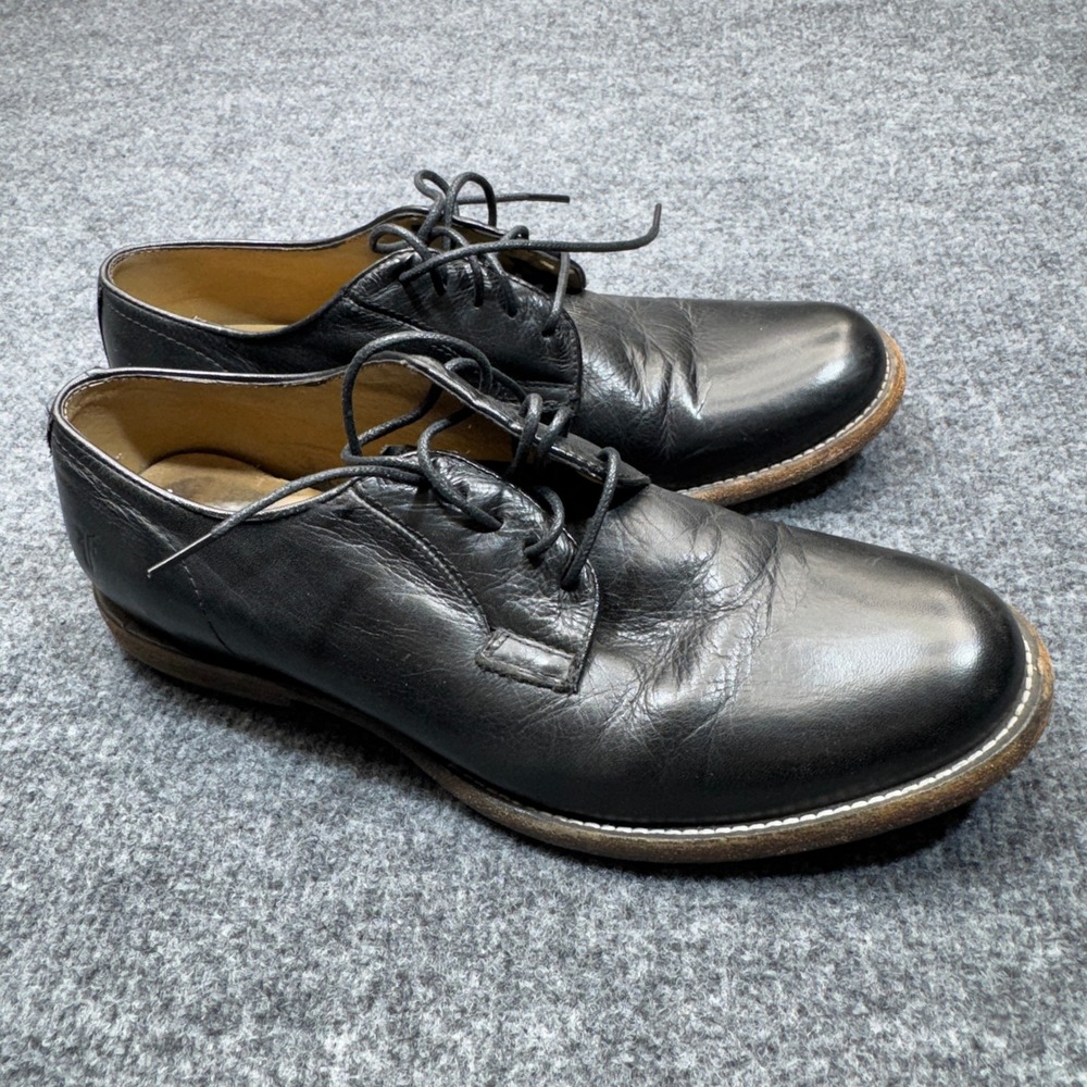 Frye James Oxford Shoes Mens 10 Black Leather Lace Up Plain Toe Derby 84570 Low